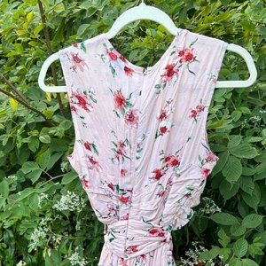 Walter Baker Sleeveless Tie Waist Pink Floral Dress Size 8 Dress